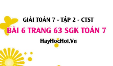 Giải bài 6 trang 63 Toán 7 tập 2 SGK Chân trời sáng tạo